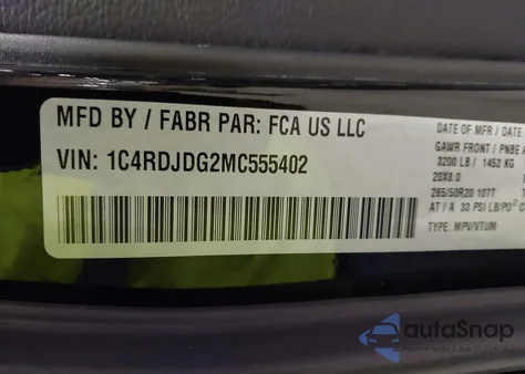 2021 Dodge Durango Gt from USA, damaged, VIN 1C4RDJDG2MC555402